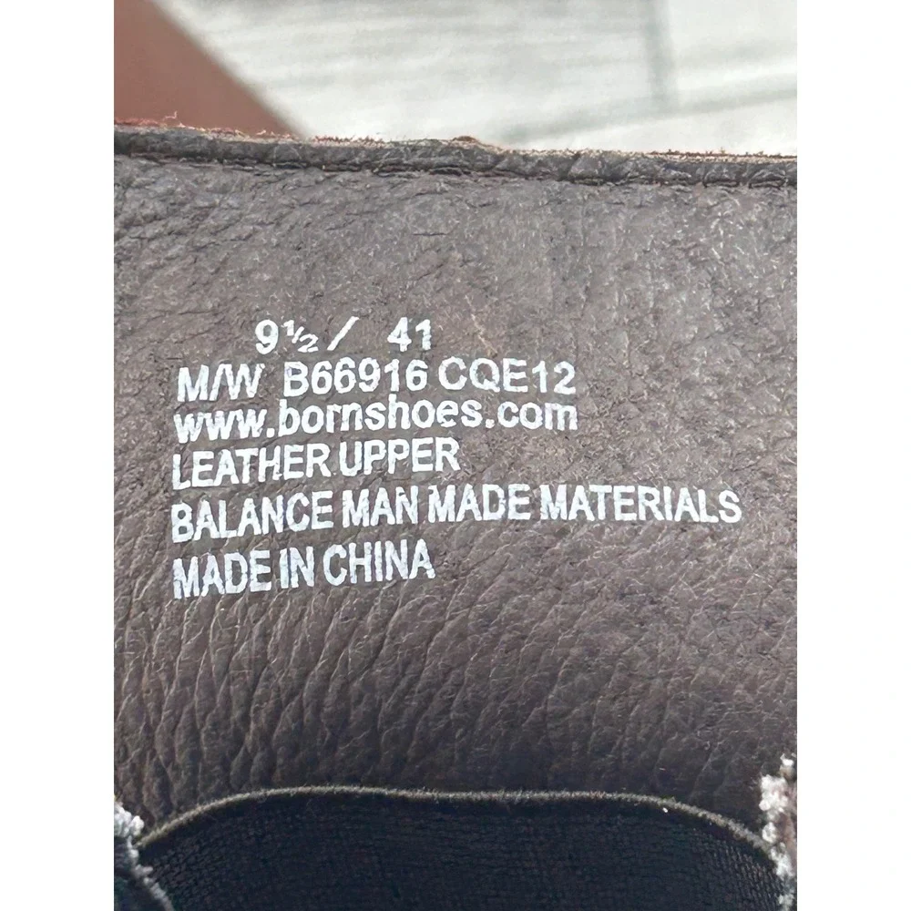Born Brown Leather Ankle Boots Womens 9.5 M/W‎ Casual Western Heel Comfort Shoes
